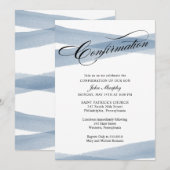 Bevestiging, Blauwe Moderne Uitnodiging tot Waterv (Voorkant / Achterkant)