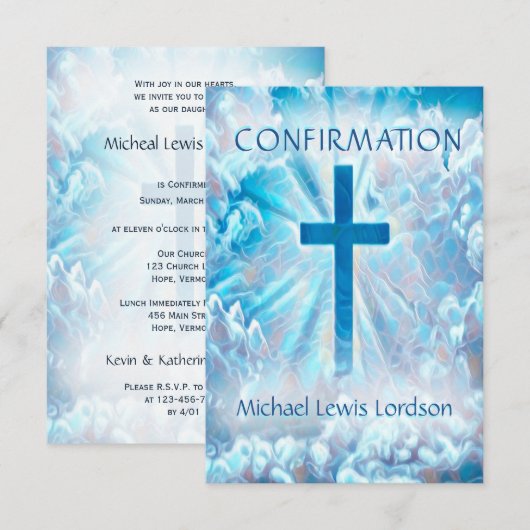 Bevestiging Blauwe Skies bovenaan Kaart (Voorkant / Achterkant)