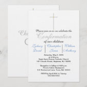 Bevestiging Blauwe Triplets Uitnodigingen (Voorkant / Achterkant)