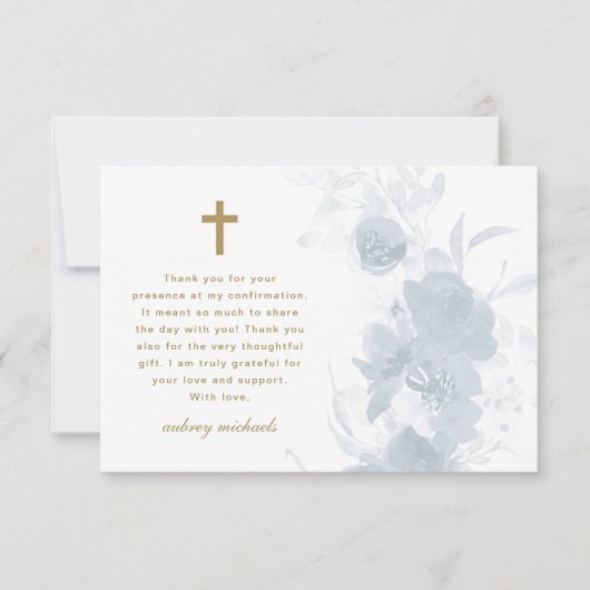 Bevestiging blauwe Waterverf Bedankkaart (Voorkant)