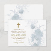 Bevestiging blauwe Waterverf Bedankkaart (Voorkant / Achterkant)