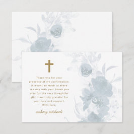 Bevestiging blauwe Waterverf Bedankkaart