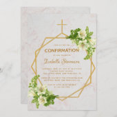 Bevestiging Bloem Gulden Lelies Marmer Geometrisch Kaart (Voorkant / Achterkant)