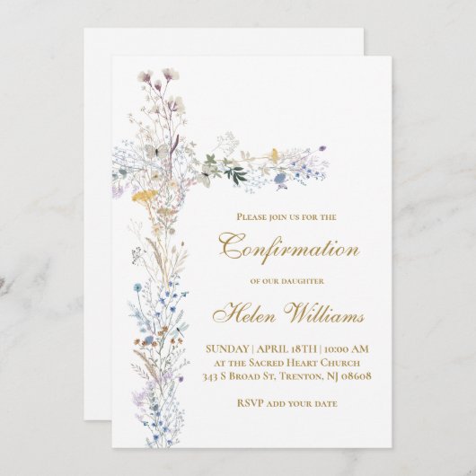 Bevestiging bloemenkruis kaart (Voorkant / Achterkant)