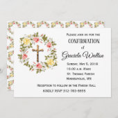 Bevestiging Bloemkrans Crucifix uitnodiging (Voorkant / Achterkant)