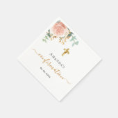 Bevestiging blozen roos gouden eucalyptus servet (Hoek)