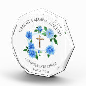 Bevestiging Blue Floral Wreath Crucifix Fotoblokken (Rechts)