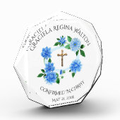 Bevestiging Blue Floral Wreath Crucifix Fotoblokken (Links)