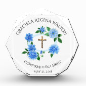 Bevestiging Blue Floral Wreath Crucifix Fotoblokken (Voorkant)
