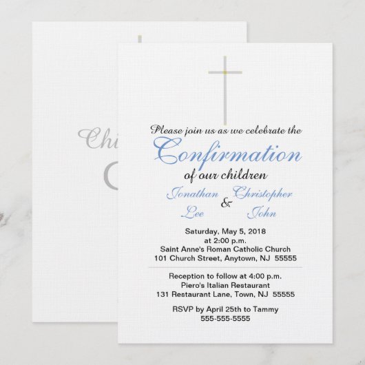 Bevestiging Blue Twins Crisp White Kaart (Voorkant / Achterkant)