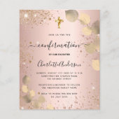 Bevestiging blush eucalyptus budget uitnodiging flyer (Voorkant)