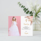 Bevestiging blush pampas foto dank je kaart (Staand voorkant)