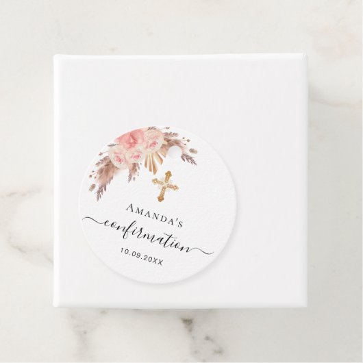 Bevestiging blush pampas gras bloemstuk dank je bedankjes labels (In situ)