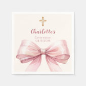 Bevestiging blush pink bow cream cross servet (Voorkant)