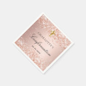 Bevestiging blush roos goud glitter name girl servet (Hoek)