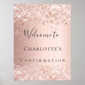 Bevestiging blush roos gouden welkom poster (Voorkant)