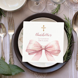 Bevestiging blush roze boog kruis meisje servet