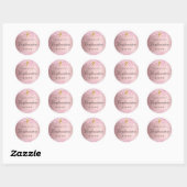 Bevestiging blush roze confetti gouden kruis ronde sticker (Vel)