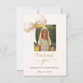 Bevestiging boog foto crème bedankkaart (Voorkant)