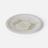 Bevestiging Botanisch groen Goud Geometrisch Papieren Bordje (Gekanteld)