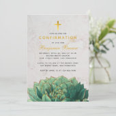 Bevestiging Botanische succulent Marble Gold Cross Kaart (Staand voorkant)