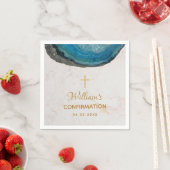 Bevestiging Boy Blue Geode Gold Cross Marble Servet (Insitu)