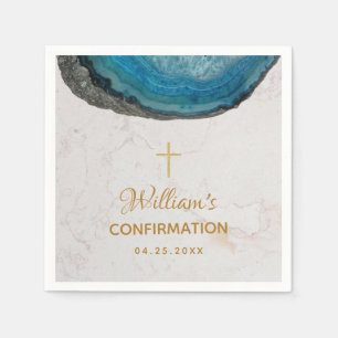 Bevestiging Boy Blue Geode Gold Cross Marble Servet