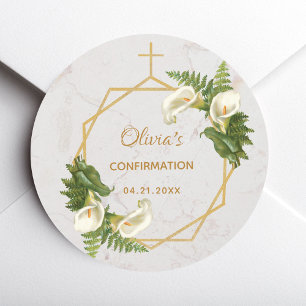 Bevestiging Calla-lelies Varens Bloemstuk Goud Mar Ronde Sticker