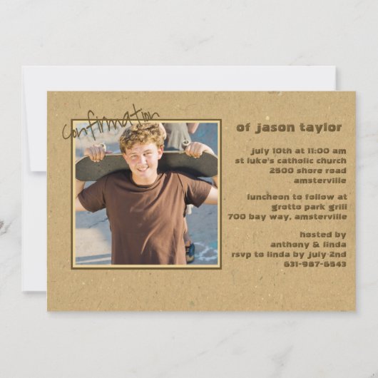 Bevestiging Casual fotouitnodiging Kaart (Voorkant)