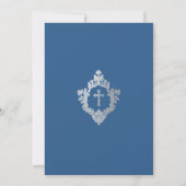 Bevestiging Classic Blue Boy Faux Silver Crest Kaart (Achterkant)