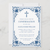 Bevestiging Classic Blue   Boy Foto Kaart (Voorkant)