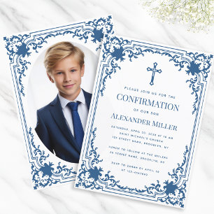 Bevestiging Classic Blue Boy Foto Kaart