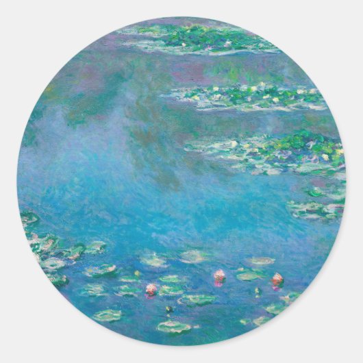 BEVESTIGING : CLAUDE MONET : WATERLIS RONDE STICKER (Voorkant)
