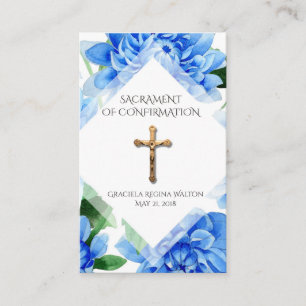 Bevestiging Crucifix Blue Dahlia Heilige Kaart Visitekaartje