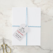 Bevestiging Customize Duif met Rood Cadeaulabel (Met Touw)