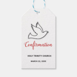 Bevestiging Customize Duif met Rood Cadeaulabel