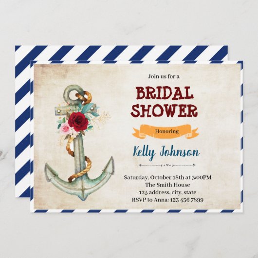 Bevestiging dat de knot bridal doucheuitnodiging a kaart (Voorkant / Achterkant)