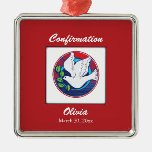 Bevestiging, donkerkleurig, vierkant cadeau metalen ornament