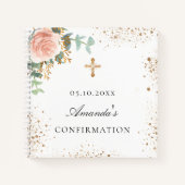 Bevestiging donkerroze bloem notitieboek (Voorkant)