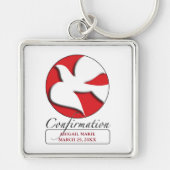 Bevestiging, duif, aangepaste vierkante cadeauobje sleutelhanger (Voorkant)