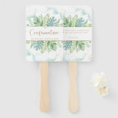 Bevestiging Elegant Blue Green Greenery Handwaaier (Voorkant en achterkant)