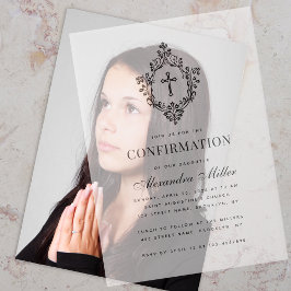 Bevestiging Elegante Vintage Wapenschild Transpara Vellum Uitnodigingen
