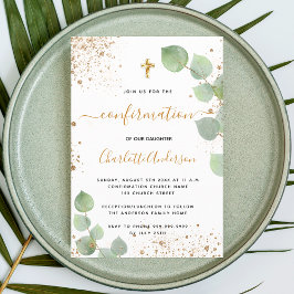 Bevestiging eucalyptus gold glitter girl kaart