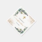 Bevestiging eucalyptus greenery glitter monogram servet (Hoek)