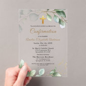 Bevestiging Eucalyptus Greenery Gold Girl Acryl Uitnodigingen (Insitu (Draagbaar))