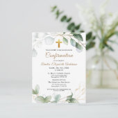Bevestiging Eucalyptus Greenery Gold Girl Briefkaart (Staand voorkant)