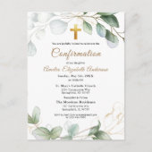 Bevestiging Eucalyptus Greenery Gold Girl Briefkaart (Voorkant)