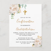 Bevestiging eucalyptus witte florale bloeding uitnodiging briefkaart (Voorkant)