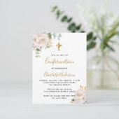 Bevestiging eucalyptus witte florale bloeding uitnodiging briefkaart (Staand voorkant)