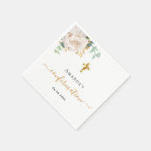 Bevestiging eucalyptus witte florale roos goud servet (Hoek)